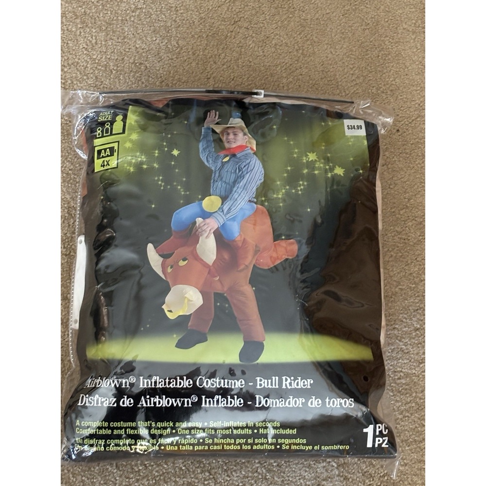 Halloween Inflatable Bull Rider Costume Adult One Size